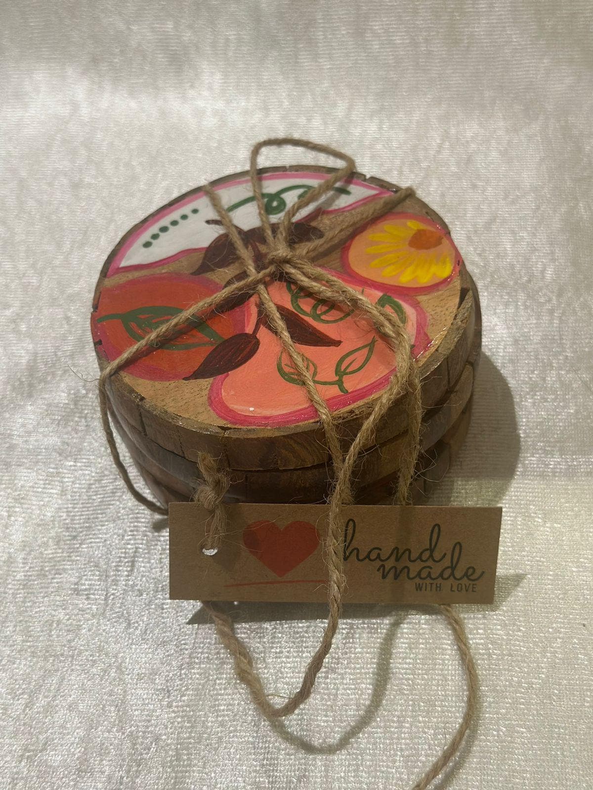 Bloom Handpainted coaster set of 4