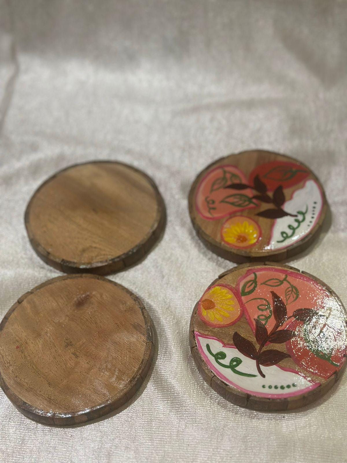 Bloom Handpainted coaster set of 4